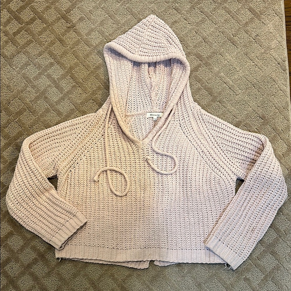 Miracle Pink Knit Hooded Sweater
